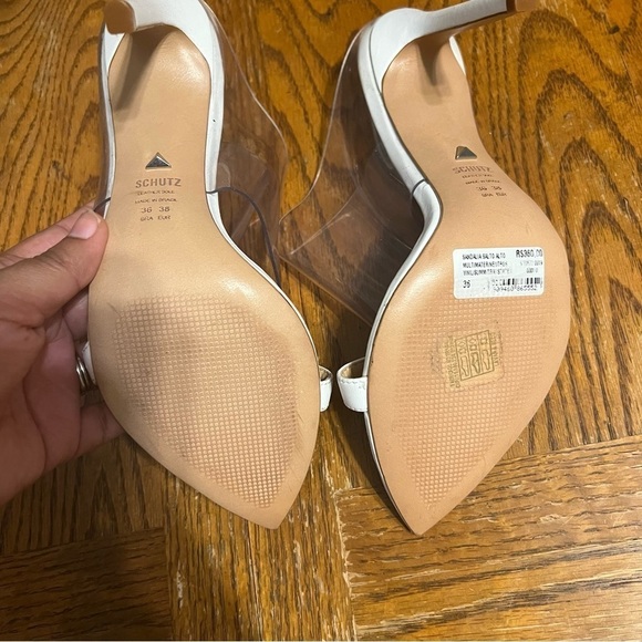 Schutz Adriana Lima Naked Mule Heels Sz EU 38 or US 7 - Picture 11 of 15